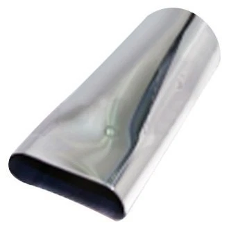 304 SS Oval Angle Cut Weld-On Polished Exhaust Tip 2.25" Inlet, 8" Length Foto 1 de 2