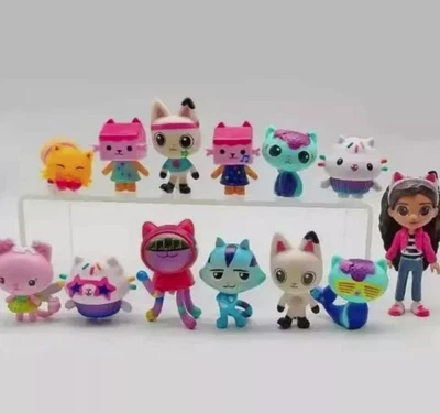 13Pcs/Set Gabby's Dollhouse Figure Model Toys Dolls Cake Topper Decor Kids Gift