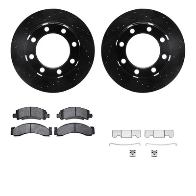 For Dodge W250 86-93 Drilled & Slotted Front Brake Kit w Optimum Pads Foto 1 de 3