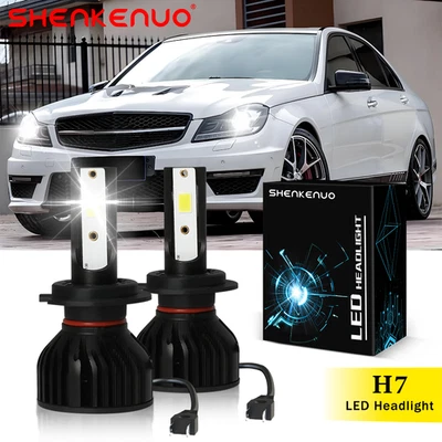2x H7 LED White Fog Light Bulbs For 2008-11 Mercedes Benz C300 C350 C63 AMG W204 - Image 1 of 4