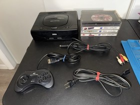 Sega Saturn Model 2 Console W/ Controller Cables 4 Games Tested Working