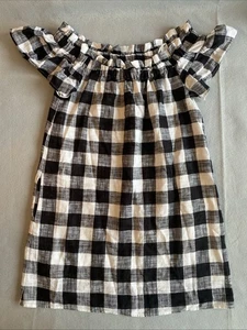 Philosphy Dress Women's Size Small Black White Checkered Linen Blend Lined - Picture 1 of 12