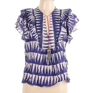 Womens Alicia Bell Kiara Top Aztec Flutter Blue Purple White Size Large - Bild 1 von 9