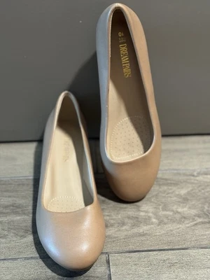 NUEVO SIN CAJA DREAM PAIRS Zapatos de salón Debbie de tacón medio de cuña para mujer, tostados talla 10 Foto 1 de 4