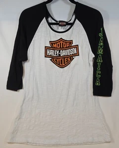 Harley-Davidson Jamaica Raglan Shirt Damen XXL Schwarz Weiß 3/4 Arm RN121382 - Bild 1 von 8