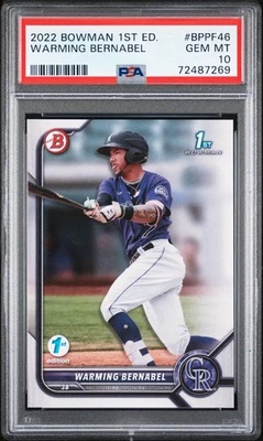 2022 Bowman 1st Edition #BPPF46 Warming Bernabel (1st Bowman Card) - PSA 10 - Image 1 of 2