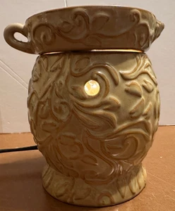 Scentsy 2010 Island Collection Beige Full Size Wax Warmer preowned works! - Picture 1 of 7