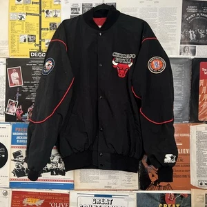 Vintage Starter Chicago Bulls 1991 1992 Back To Back Championship Jacket Size XL - Picture 1 of 6