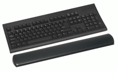 Reposamuñecas de gel 3M WR310LE para teclado, funda de cuero sintético, antimicrobiano, negro Foto 1 de 2