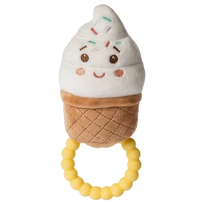 Mary Meyer Sweet Soothie Soft Baby Rattle with Teether Ring, 6-Inches, Ice Cream - Image 1 of 3