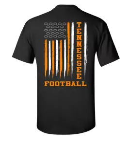 Tennessee Football USA Flag Unisex Short Sleeve T-shirt-Black-5XL - Picture 1 of 7