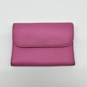 Vintage Pink Calf Leather Handmade Florence Wallet Billfold Coin Tri Fold - Picture 1 of 8
