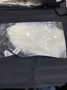 Nove piume di struzzo bianco nuove in confezione - Foto 1 di 4