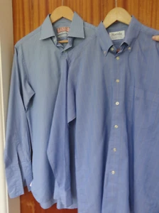 Camisas Thomas Rosa, Rocola Samyta Azul Manga Larga - Rayas/Cuadros 15.5" - Imagen 1 de 24