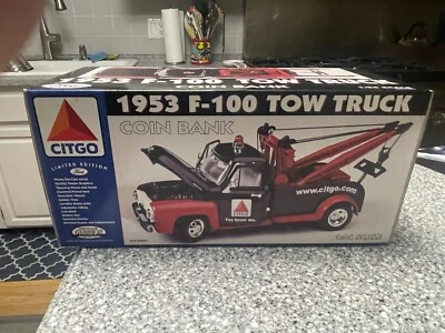 GEARBOX 1953 F-100 Citgo Tow Truck Coin Bank. I #75551 1:24 - Image 1 of 2