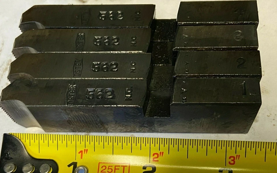 562 OSTER DIES,1/4-20 HSS, MATCHED SET OF 4, UNUSED BUT  RUST MARKS FROM STORAGE - Image 1 of 4