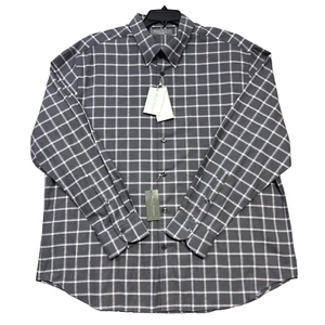DANIEL CREMIEUX Men 2XL Shirt LS Gray Plaid Signature Collection Supima NWT - Picture 1 of 5