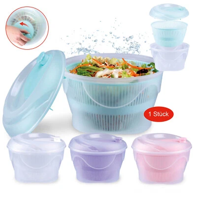 Salatschleuder 4l Salatschüssel Ø 23 cm Kurbel & Siebeinsatz Kunststoff - Bild 1 von 3