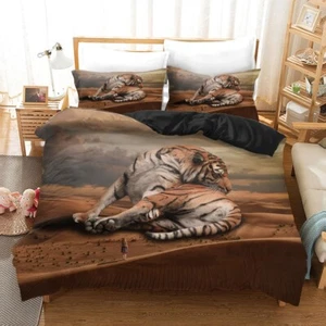 3D Animal Tiger Mountain Quilt Cover Set Duvet Cover Bedding Pillowcases 3361 - Picture 1 of 10