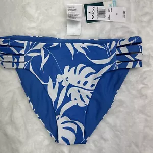NWT Roxy Love Blue & White Woman’s Bikini Bottoms Size M  AC1 - Picture 1 of 10