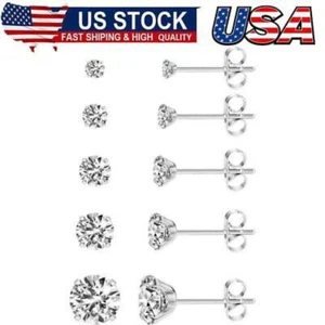 5Pairs Extra Long Post Earrings 316L Stainless Steel Stud Earrings for Women - Picture 1 of 7