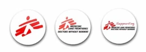 INSIGNIAS BOTÓN 25MM 1" X3 MÉDICOS SIN FRONTERAS - Imagen 1 de 1