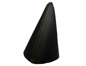 DAEWOO NEXIA (1996-2001) Soufflet Levier De Frein 100% Cuir - Couture Jaune - Picture 1 of 1