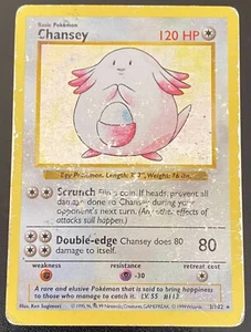 Chansey 3/102 - Base Set Shadowless (1999) Vintage WOTC Holo Rare - HP 2 - Picture 1 of 5