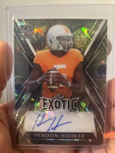 2023 Leaf Exotic Hendon Hooker Cracked Ice Rookie Autograph 8/8 Signed