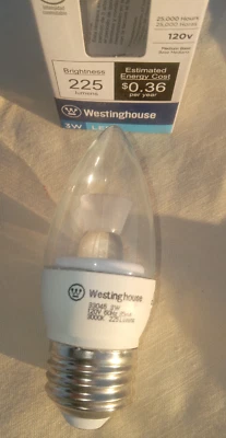 3W Torpedo LED Light Bulb Med Base Dimmable Warm White 3000K Westinghouse 33046 - Image 1 of 4