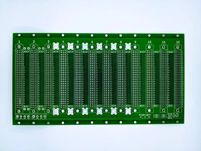 12 slot Backplane Microbus Eurocard bus card PCB 96pin 3U 48HP DIN41612 FR4 - Image 1 of 4