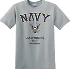USS WYOMING  BB-32 *BATTLESHIP* NAVY EAGLE* T-SHIRT. OFFICIALLY LICENSED