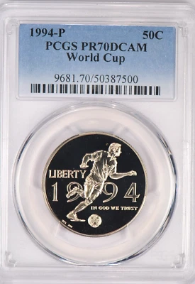 1994 P World Cup Soccer Proof Commemorative Half Dollar PCGS PR70DCAM Football - Image 1 of 2