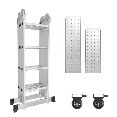 Klappleiter Aluleiter Flexibel 4x3/4x4/4x5 Alu Sprossenleiter Schrägleiter Alu - Bild 1 von 4