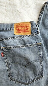 Men's Levis 505 36 X 30 Faded Blue Jeans Red Tab Denim - Picture 1 of 8