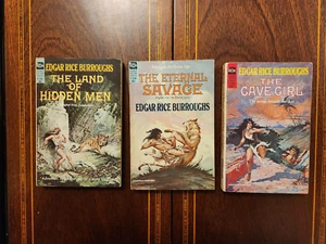 LOT OF THREE VINTAGE ACE PB EDGAR RICE BURROUGHS CAVE GIRL ETERNAL HIDDEN - Bild 1 von 9