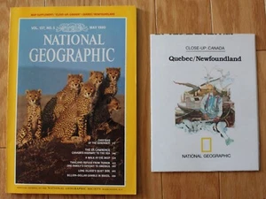 National Geographic mayo de 1980 y mapa; Quebec; San Lorenzo; Jari; guepardos; buceo - Imagen 1 de 15