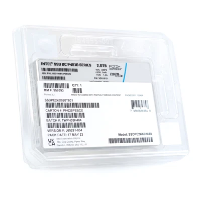New Intel SSD DC P4510 1TB 2TB 4TB 8TB NVME U.2 2.5" PCIE Series Solid State LOT - Image 1 of 4