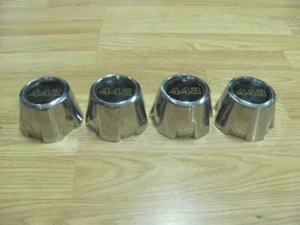 1985-87 Olds 442, 14"-15" Chrome Rally Wheel Center Cap Set #416393 - Picture 1 of 16