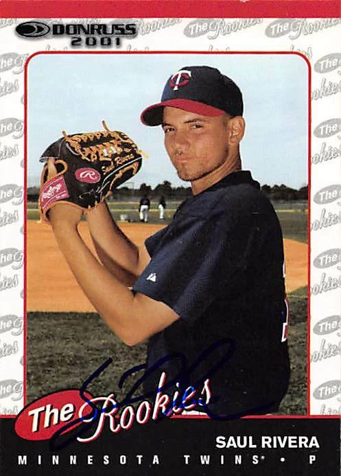 Saul Rivera autographed baseball card (Twins) 2001 Donruss The Rookies #R17 - Image 1 of 1