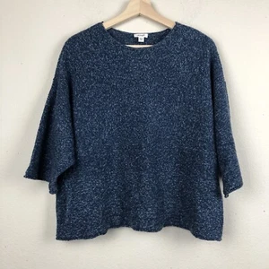 Suéter PURE JILL Grande Azul Dolman Tejido Top XS Boho Canguro Bolsillo RE10 - Imagen 1 de 6