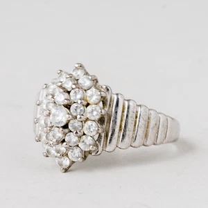 Ring Steinbesatz 925er Silber 4,55 g Größe 60 (19,1 mm Ø) - Picture 1 of 4