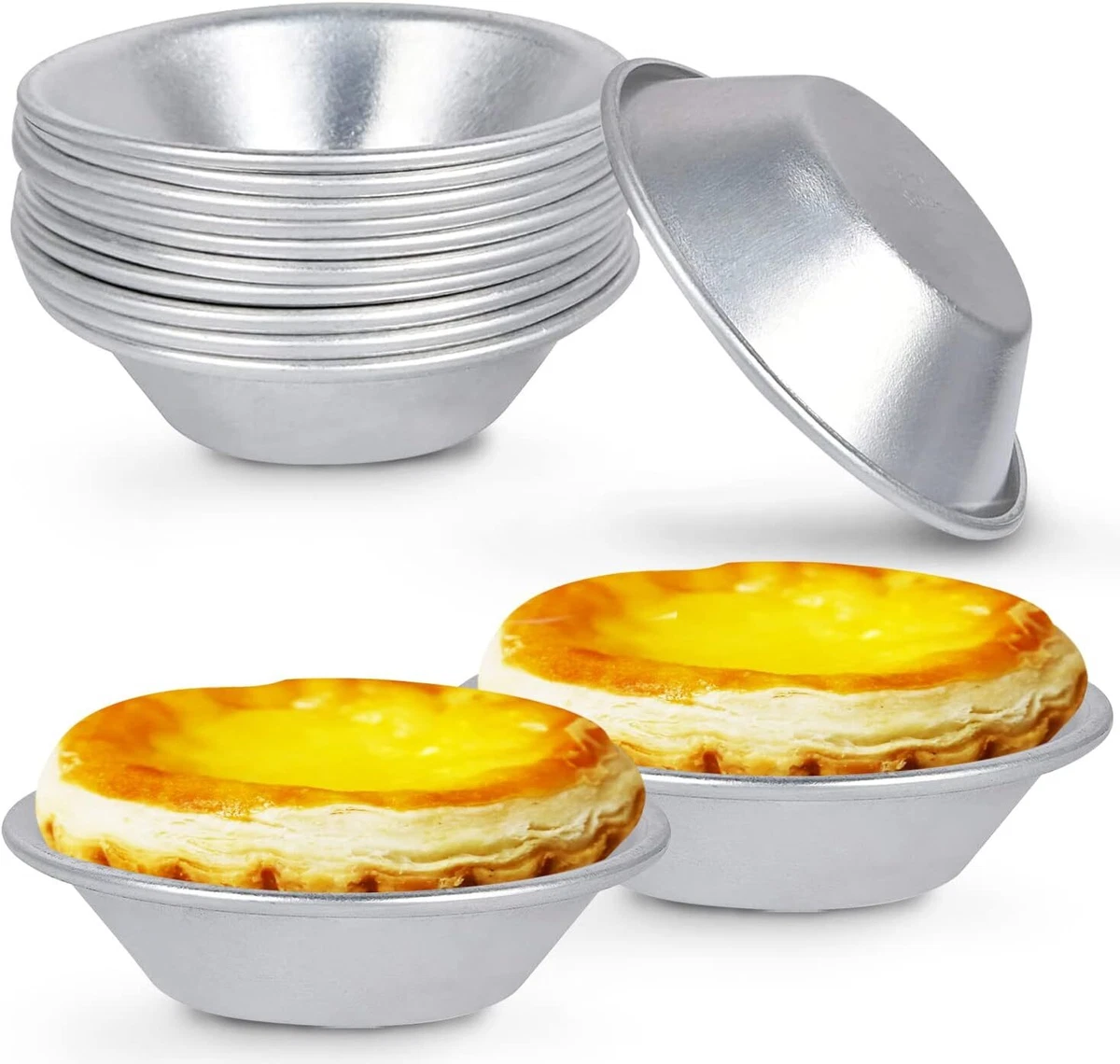 6 PCS Aluminium Dariole Moulds - Round Baking Cups For Puddings, Desserts, Egg Tarts 1 thumbnail image