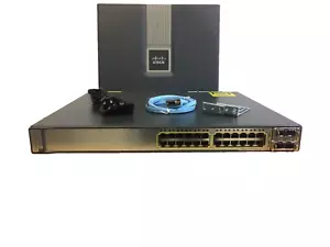 CISCO WS-C3750E-24PD-S 24-Port Gigabit POE Switch 10Gbps Uplink ios-15.0 3750E - Picture 1 of 8