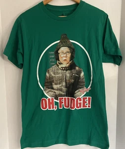 A CHRISTMAS STORY ~ OH FUDGE! Ralphie Green T-Shirt Short Sleeve M Medium NEW - Picture 1 of 3