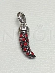 Ciondolo pendente amuleto corno smalto rosso PANDORA autentico RITIRATO #397203EN07 - Foto 1 di 3