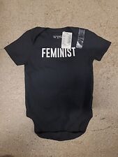 NWT Children's Place "Feminist" Baby's Black Bodysuit Size 6-9 Months