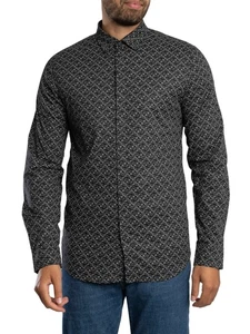Armani Exchange Men's Brand Slim Shirt, Black - Picture 1 of 5