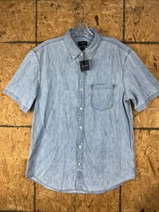 Club Monaco Men’s Slim Fit Blue Denim Wash  Button Down Shirt Size M - Picture 1 of 10