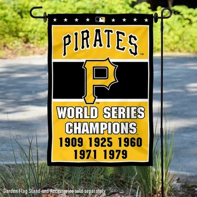 Pittsburgh Pirates 5-Time World Series Champions Garden Flag and Yard Banner - Image 1 of 4